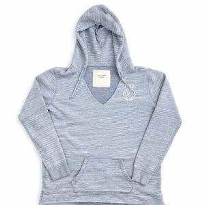 Abercrombie & Fitch Light Blue V-Neck Hooded Sweater Size M/L